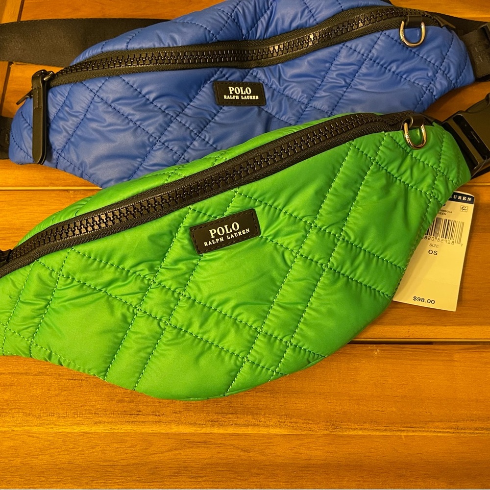 NEW 2 Polo Ralph Lauren Unisex Camden QUILTED PUFFER Fanny Pack/Crossbody - Picture 2 of 9